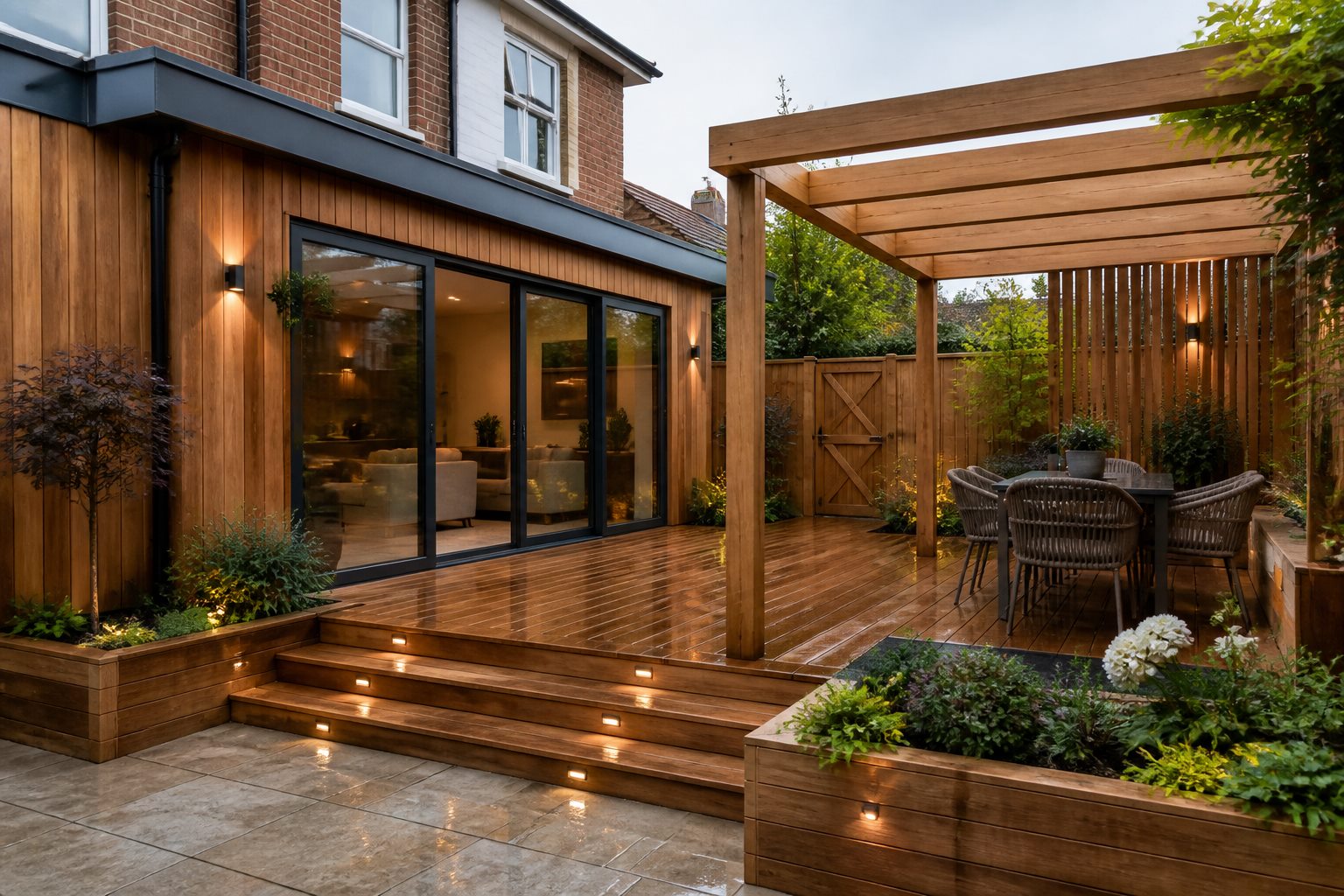 Outdoor timber decking and cladding